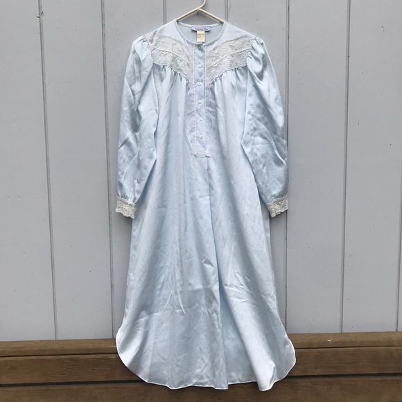 Vintage Christian Dior Satin Gown with Cotton Flannel Lining and Lace Trim - Picture 1 of 7